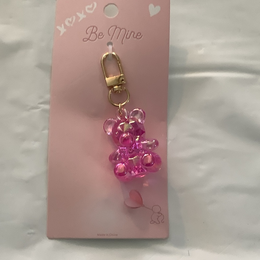 Be Mine Sparkling Pink Bear Charm